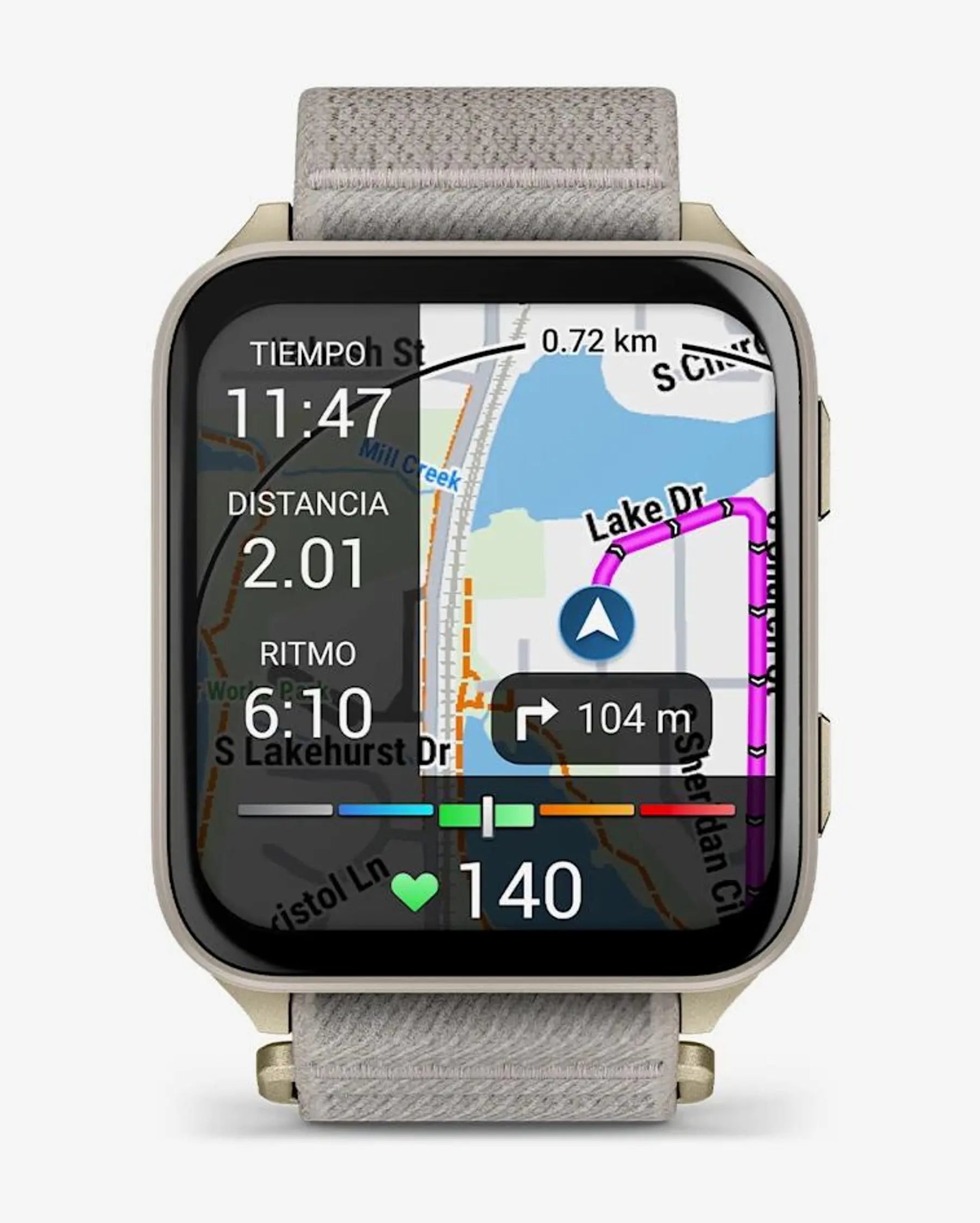 Garmin Venu X1 dorado correa gris