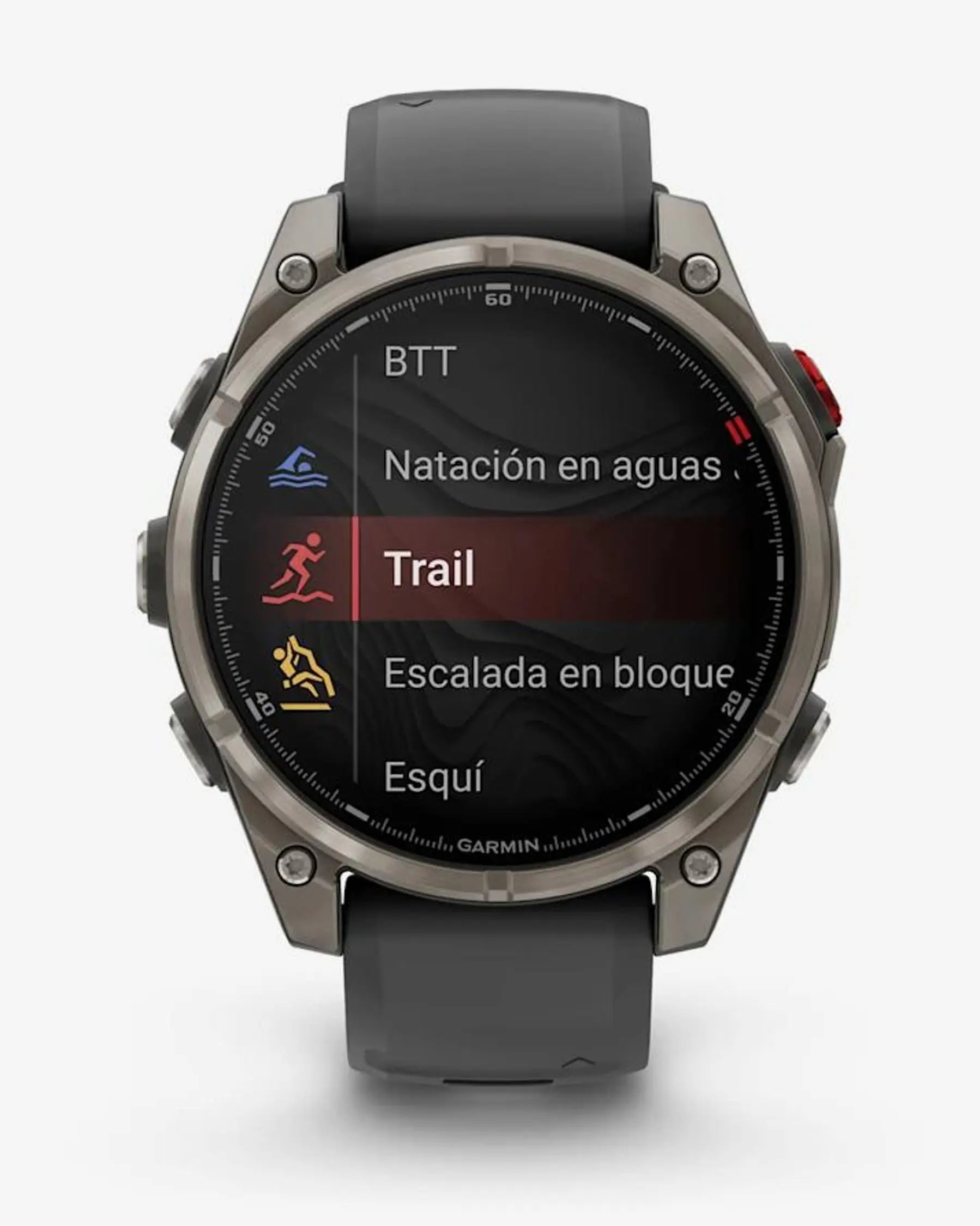 Garmin Fenix 8 Pro AMOLED Zafiro 47 mm Titanio gris plateado correa negro gris