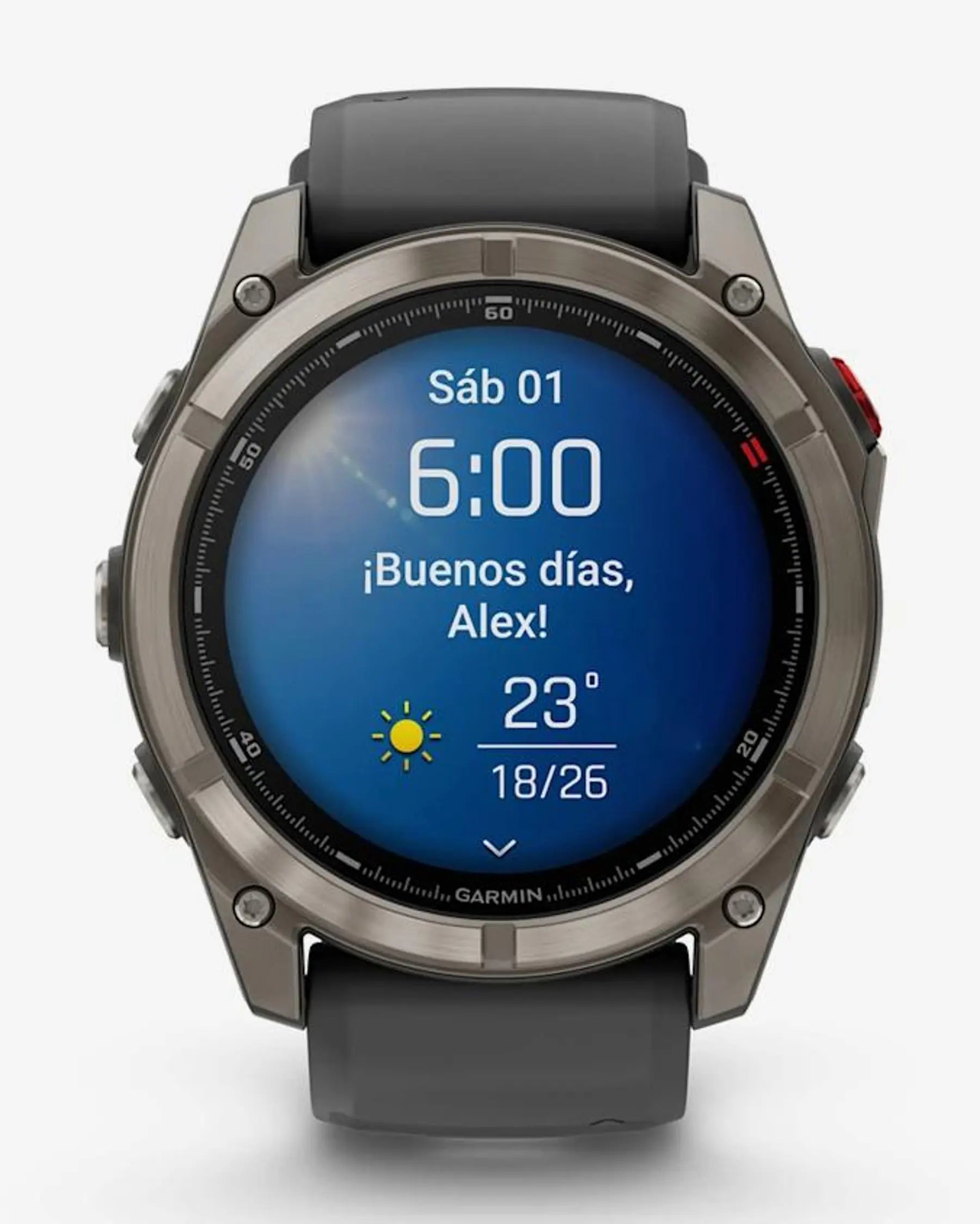 Garmin Fenix 8 Pro AMOLED Zafiro 51 mm Titanio gris plateado correa negro gris