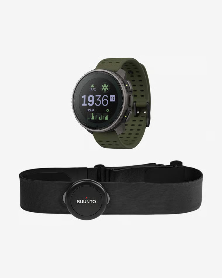 Suunto Vertical Titanium Solar smartwatch GPS 49 mm verde titanio zafiro doble banda GNSS con banda FC Smart
