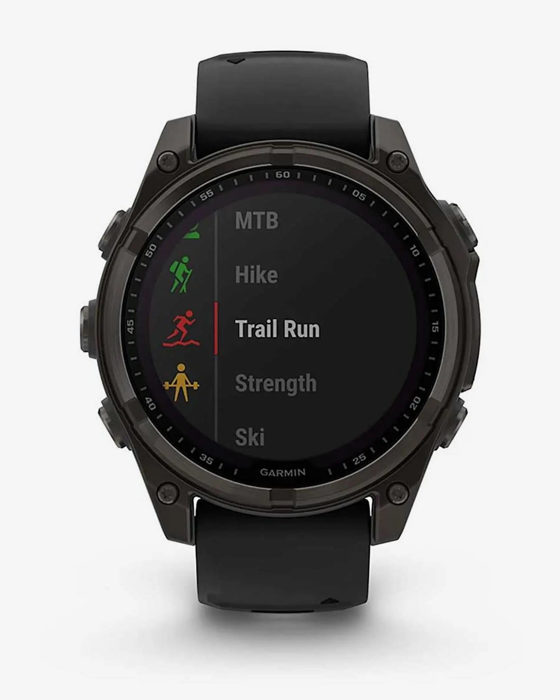 Garmin Fenix 8 Zafiro Solar 47 mm Titanio gris carbón correa negro