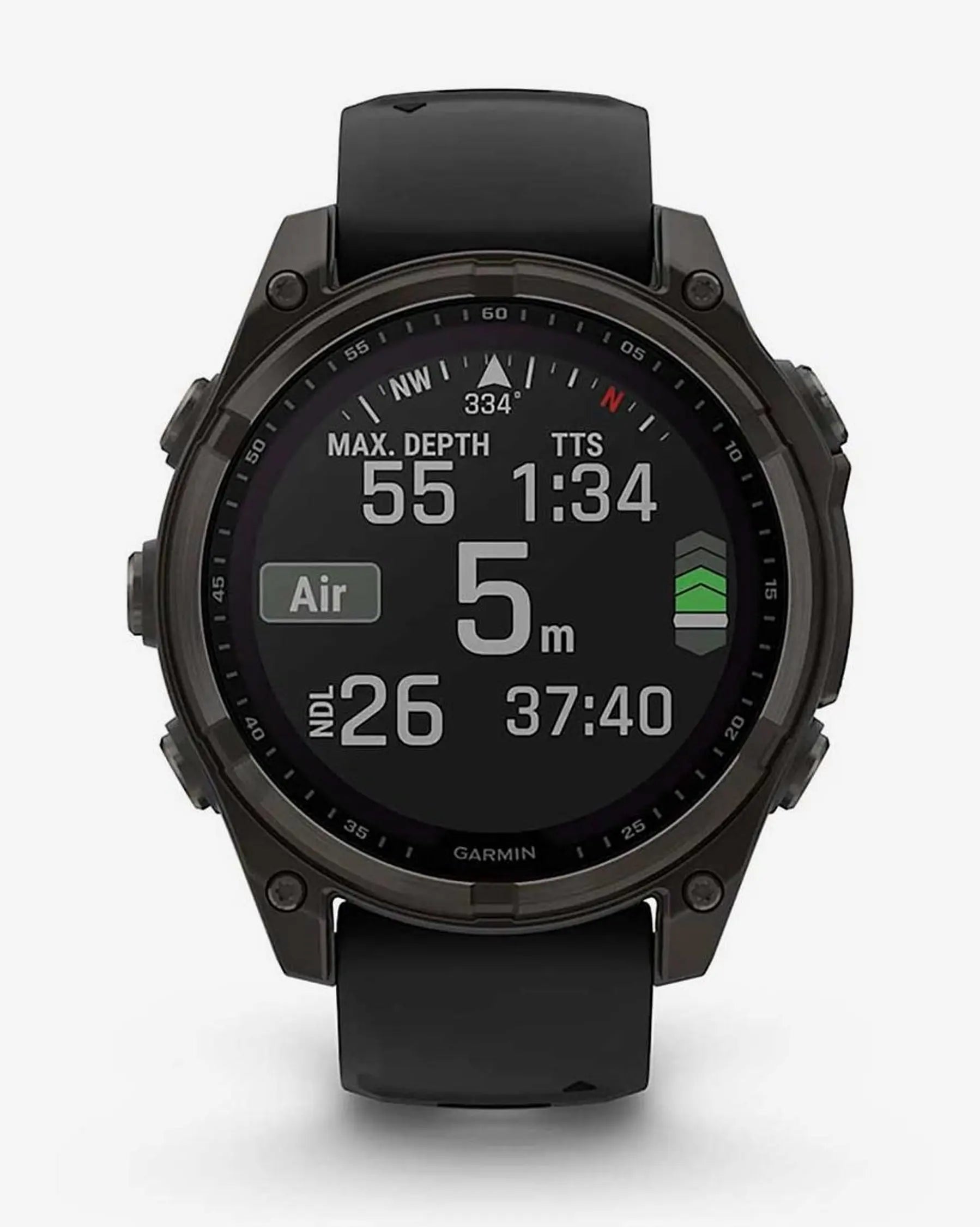 Garmin Fenix 8 Zafiro Solar 47 mm Titanio gris carbón correa negro
