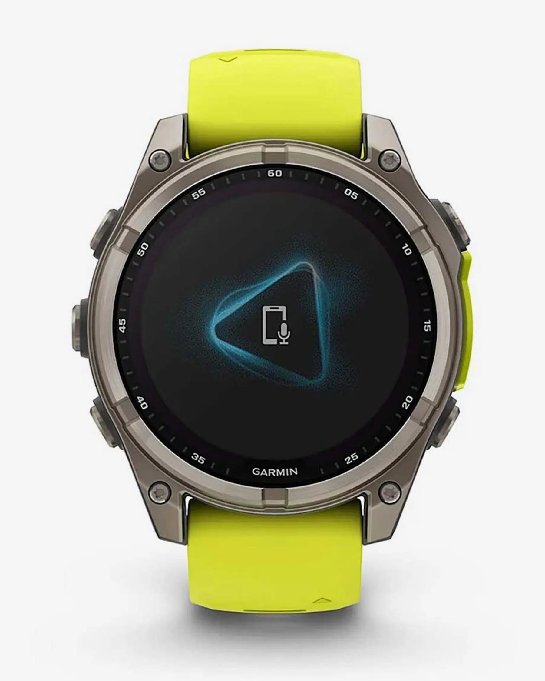 Garmin Fenix 8 Zafiro Solar 47 mm Titanio gris correa amarillo